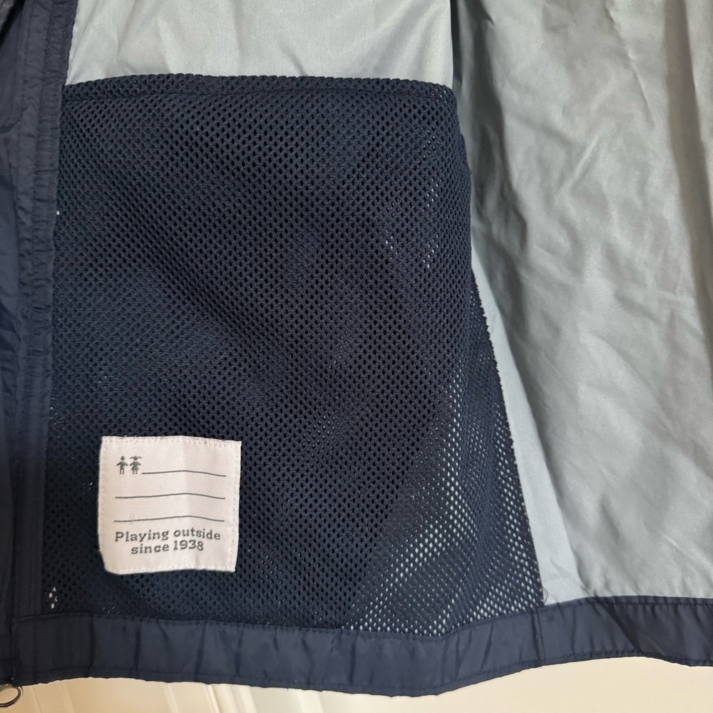 Columbia Navy Blue and Orange Windbreaker / Rain Jacket, L (14/16) - Picture 7 of 14
